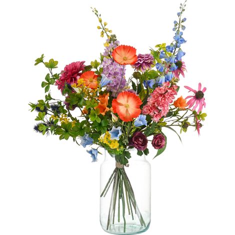 Bouquet de Fleurs Artificielles XL Electric Love Décoration Intérieure Couleurs Vives 90 cm - PANGIVO (1/5)