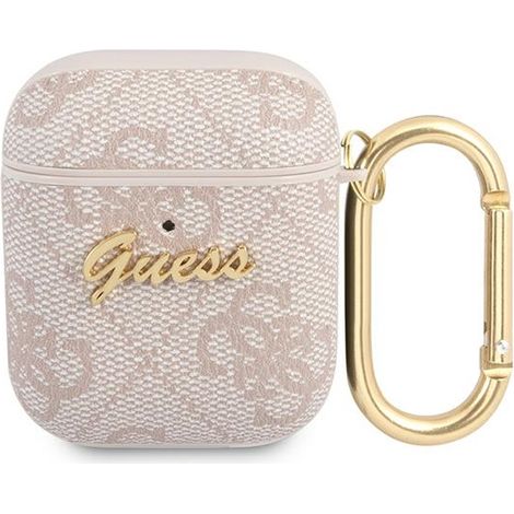 Funda Guess GUA24GSMP para AirPods 1/2, color rosa/rosa, 4G, diseño metálico. (1/3)