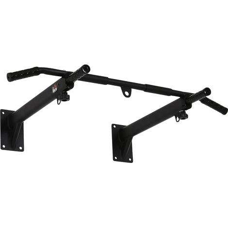 Klimmzugstange Wandmontage Pull Up Bar, Reckstange Mit Ösen Für Boxsack, Stahl, Schwarz, 93,5X65X17 Cm