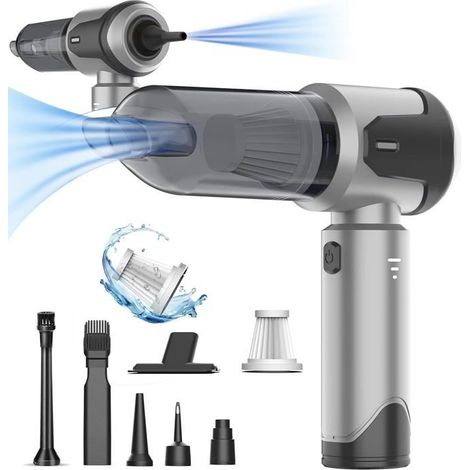 (Couleur:Gris)20000Pa Aspirateur sans fil, 4 en 1 Aspirateur de voiture portable, USB C Mini aspirateur puissant pour voiture, maison (1/5)