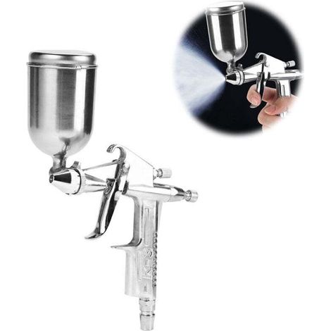 Enowelir Professionnel Pistolet à Peinture Haute Pression Kit Pistolet à Pulvérisation d'Air Pistolet a Peinture Pneumatique à Alimentation par Gravité 125 ML 0.5mm Buse (1/4)