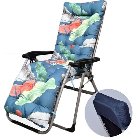 Coussin décoratif pour chaise longue et fauteuil à bascule, intérieur et extérieur. Dimensions : 170 x 53 x 8 cm. (1/5)