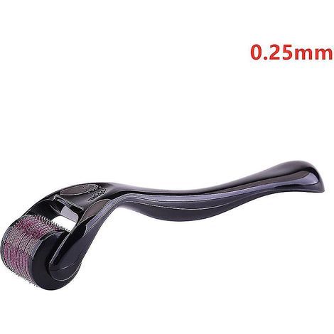 Mikronadelroller für Haut, Bart und Haar (0,2 mm, 0,25 mm, 0,3 mm) – Gesichtsreinigungsgerät (540 Nadeln) für Gesicht, Körper und Haarwachstum – Schwarz B 0,25 mm (1/5)
