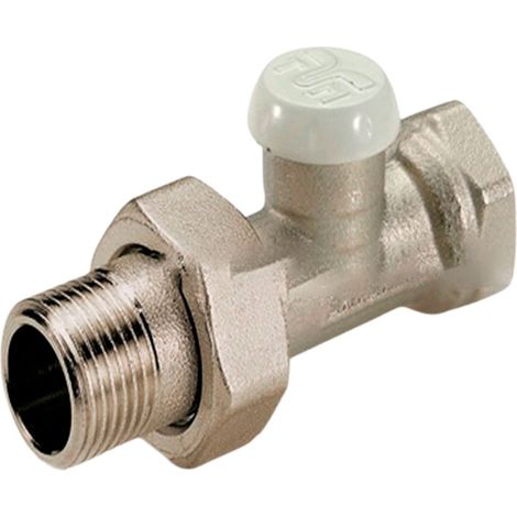 Detentor para Radiador con Unión para Tubo de Hierro - Rosca 1/2" Hembra - Tiemme Forma: Recto
