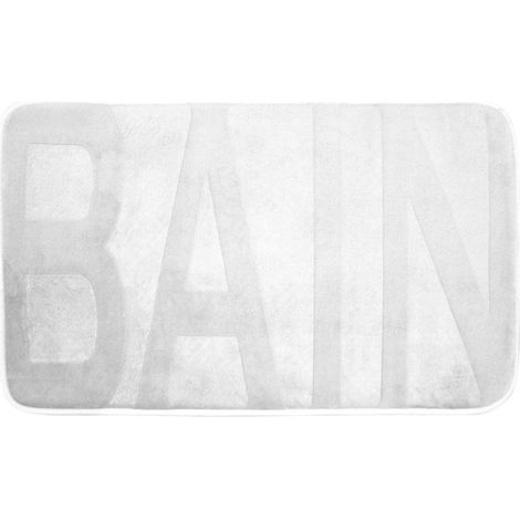 Tapis de Bain Microfibre "Relief" 45x75cm Blanc (1/3)