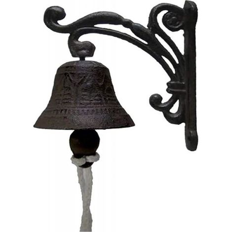 Sonnette d'oiseau en fonte rétro antique, sonnette murale suspendue, cloche décorative antique pour intérieur et extérieur (1/4)