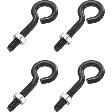 4 Pack Pitons à Oeil M5 x 30mm 304 Acier Inoxydable Noir (1/5)