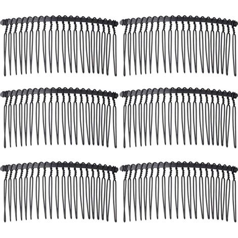 Peigne À Pince - Métal - 20 Dents - Pour Voile De Mariée Et Coiffure Féminine - Lot De 6 (1/5)