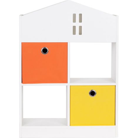 Bücherregal aus Holz für Puppenhäuser von Kindern mit Fächern und Regalböden