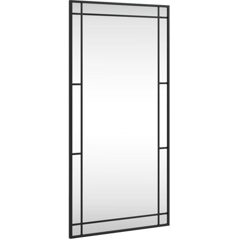 Miroir mural noir 50x100 cm rectangulaire fer