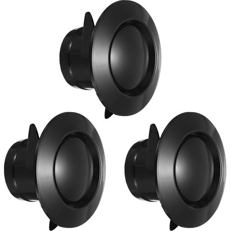 3 Inch Round Air Wind, 3pcs ABS Adjustable Soffit Exhaust Vent Cover Ceiling Wall Air Diffuser for Home Living Room Kitchen Office Inline Duct Fan Outlet, Black (1/5)