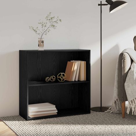 Bücherregal Schwarz Eichen-Optik 80 x 30 x 76,5 cm