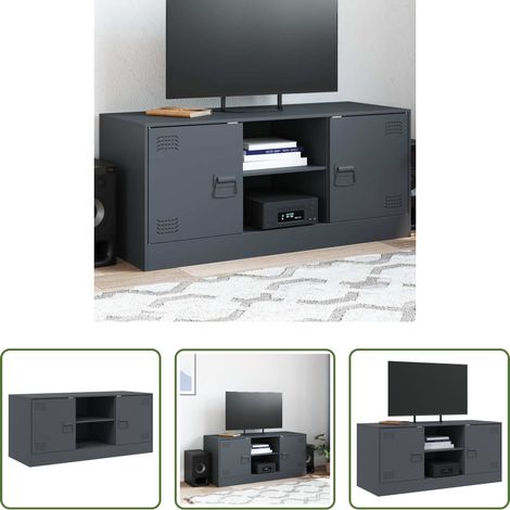 Stahl TV-Schrank - TV-Schrank Anthrazit 99x39x44 cm Stahl (1/5)