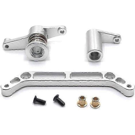 Lenkungsbaugruppe aus Metall, Lenkhebelsatz für JLB Racing Cheetah 11101 21101 J3 Speed 1/10 RC-Silver (1/5)