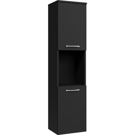 Colonne de salle de bain Montreal - Badplaats - 131 cm Noir mat