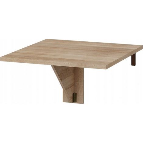 Bb-Loisir – Table murale pliable 70x70 – Chêne Sonoma – Étagère rabattable pour petites cuisines – Panneau stratifié 16mm – Hauteur 75cm (1/4)