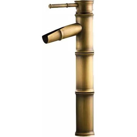 Waschtischarmatur, Retro-Bronze-Waschtischarmatur, Einloch-Warm- und Kaltwasserarmatur, geeignet für einen Innendurchmesser von 32 mm bis 40 mm (1/5)