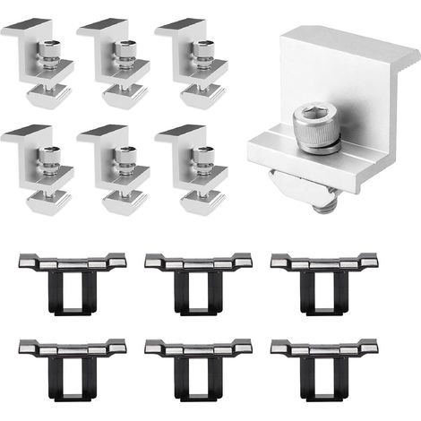 6 Pièces Kit de Support de Panneau Solaire 30mm,Support de Panneau Solaire,Rail Panneau Solaire,Système de Fixation Solaire Suppor pour Camping-Cars Caravanes Yacht (1/5)