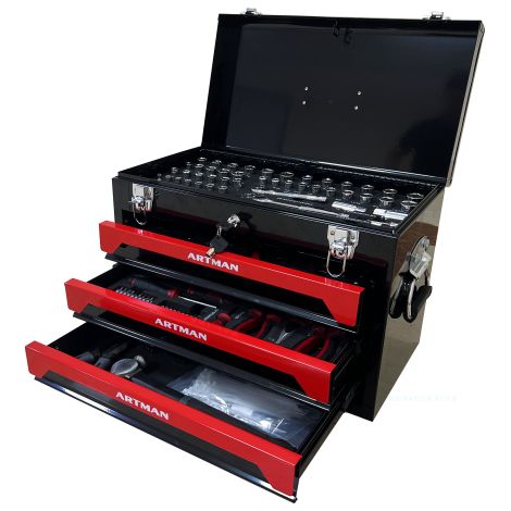 20 "Tragbare Drei-schicht-tonkasten, Vierstöckige Werkzeuge, Metallriegel, Oberste laderaum und Anderes Zubehör. Sie Eignen Sich Für Garagen, Wohnung - Oder Arbeitstisch,-Schwarz & Rot(BLACK&RED) (1/5)