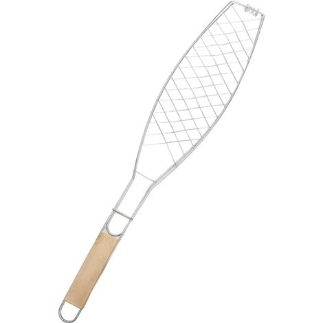 Panier à rôtir le poisson pliable avec poignée en bois et poignée (1/5)