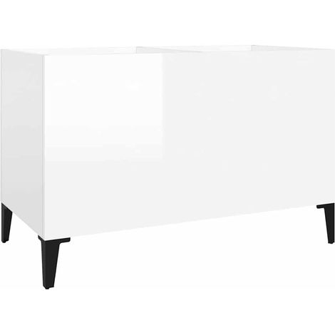 Maison Exclusive - Mueble discos madera contrachapada blanco bril (1/5)