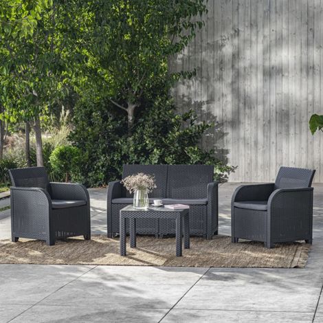 Keter – Table de jardin en polypropylène graphite – Dimensions 59x59x43 cm – Résistante aux intempéries – Facile à nettoyer et à assembler (1/5)