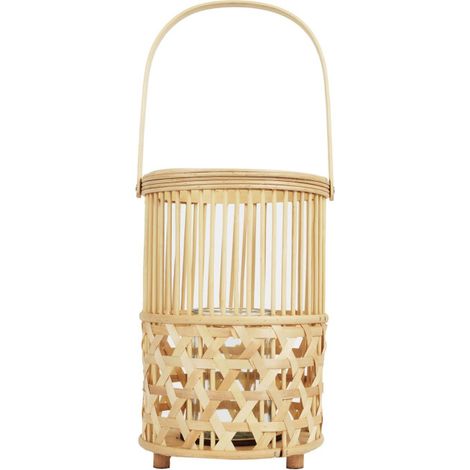 Lanterne en Bambou "Anse Tressée" 55cm Naturel (1/5)