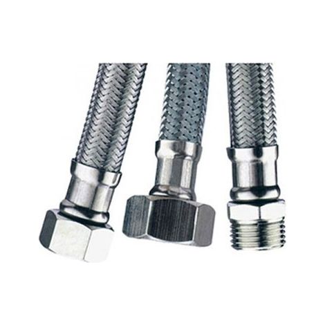 Raccord de tuyau en acier inoxydable hh 1/2 20cm 14353 (1/2)