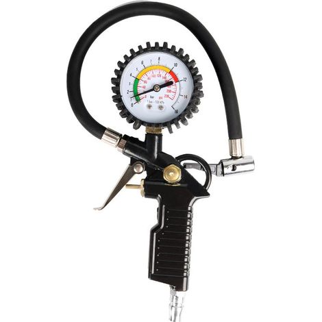 Tire Pressure Gauge, Digital Tire Pressure Gauge, Inflator Gun Pressure Gauge (Black) (1/4)