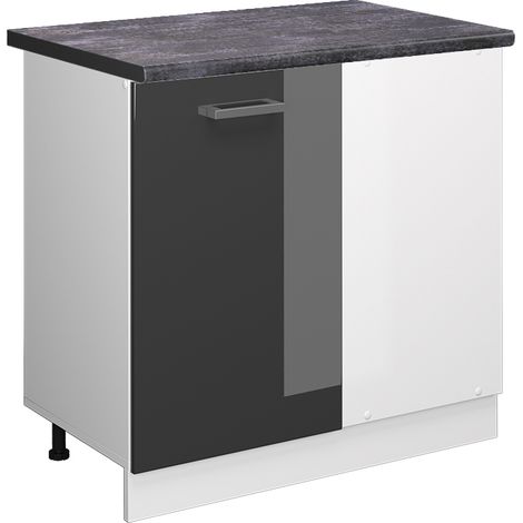 Meuble d'angle R-Line, Anthracite Haute brillance, 86 cm , PT Anthracite, Vicco