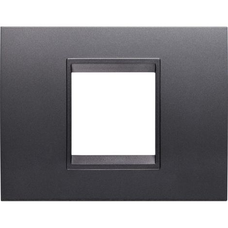 PLAQUE LUX RECT. 2P ARDOISE ABSOLUE GEWISS GW16202YA
