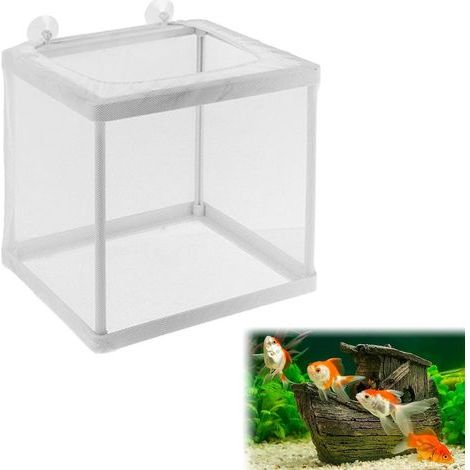 Fischzuchtbox, 4 Saugnäpfe, Aquarienzuchtnetz, 16 x 14 x 15 cm, Aquarium-Isolierbox, Aquarium (1/5)