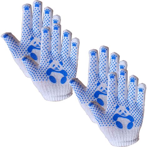 Gants De Jardinage Enfants - Avec Points En Pvc - Pour Activités Extérieures Et Manuelles - 2 Paires (1/5)