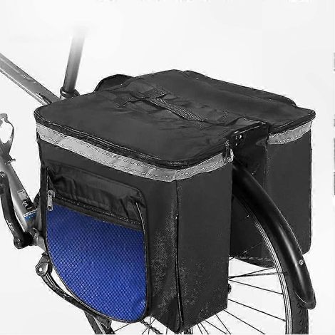 Sacoche de Vélo Imperméable 30L, Double Panier Arrière avec Housse de Pluie, Solution de Rangement pour Porte-Bagages, Idéale pour Trajets Quotidiens et Voyages à Vélo (1/5)