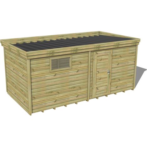 ABRI DE JARDIN bois traité 27mm, 5,7x2,6m, 15m2, Plancher (1/3)