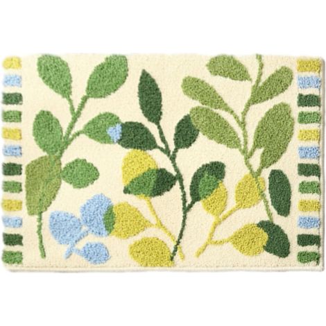 Alfombrilla de baño con bonito estampado de plantas, absorbente y antideslizante, lavable, para ducha, bañera y dormitorio - A y 60 x 40 cm (1/5)