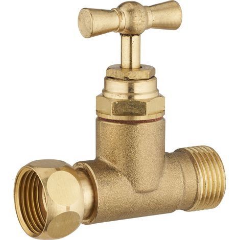 Grifo de cierre para WC macho hembra tuerca giratoria 3/8' QUICK PLOMBERIE recta con válvula de latón bruto