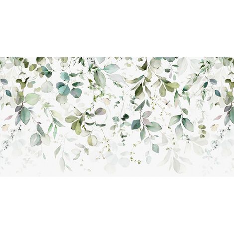 Papier peint intissé palmiers et feuilles – Dimensions 3,71 x 2,8 m – Pose facile – Résistant aux chocs – Pour salon, chambre, bureau – Livingwalls