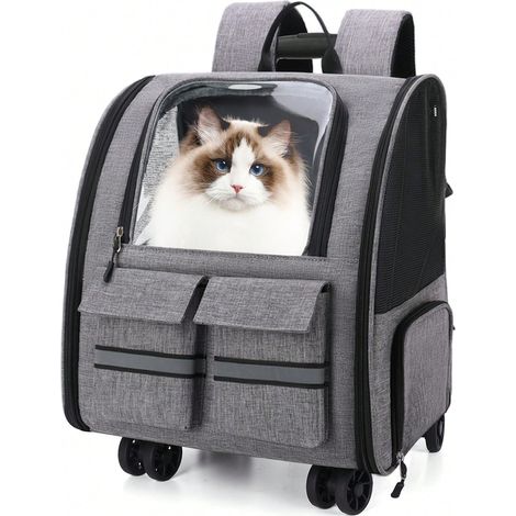 3-in-1 Faltbarer Rucksack für Hunde, Katzen und Welpen – Wandelbarer Rucksack/Tragetasche mit Sichtfenster vorne, Reißverschluss und seitlicher Netzbelüftung