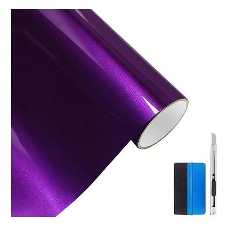 Ultra Glossy Bubble Free Vinyl Wrap Car Film Sticker Outdoor Accessory Purple 30x150cm (1/5)