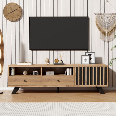 Mueble TV 150 cm con 2 cajones y armario OKMYHOME (1/5)