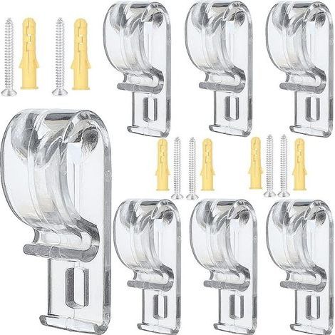 Lot de 8 crochets de fixation transparents pour store enrouleur et chaîne de perles (1/5)