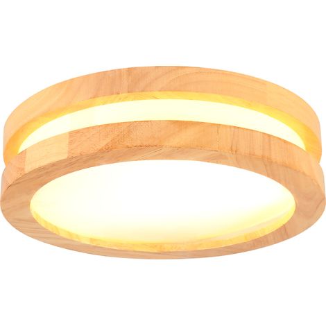 20CM Lampara de Techo LED Modernas Plafones de Interior Plafones de Madera para Pasillo, Dormitorio, Cocina, Sala de Estar, 3000K
