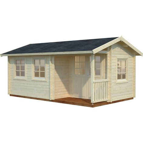 Abri de jardin en bois Susanna 12,4 m2 Traité Marron (1/5)