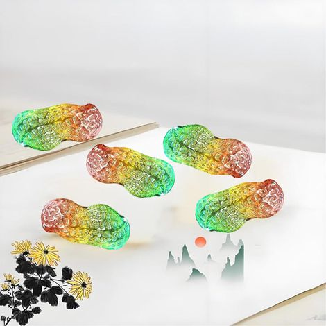 Weihnachtsdekorationen in Form von aus Kristall geschnitzten Erdnüssen, farbenfrohe 3D-Nussfiguren, Tischdekoration (1/4)