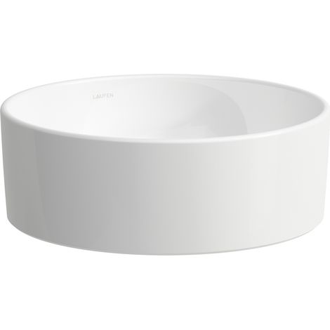 Laufen Savoy - Aufsatz-Handwaschbecken, Durchmesser 38 cm, ohne Überlauf, LCC, weiß H8129410001121 (1/2)