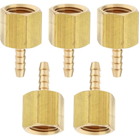 Laiton BSP Raccord Coupleur/Adaptateur 1/4-Pouce Femelle BSPP x1/8-Pouce(3mm) Tuyau Barbillon Pétrole Gaz Eau (paquet de 5) 1/4 Bspp paquet 5pcs (1/4)