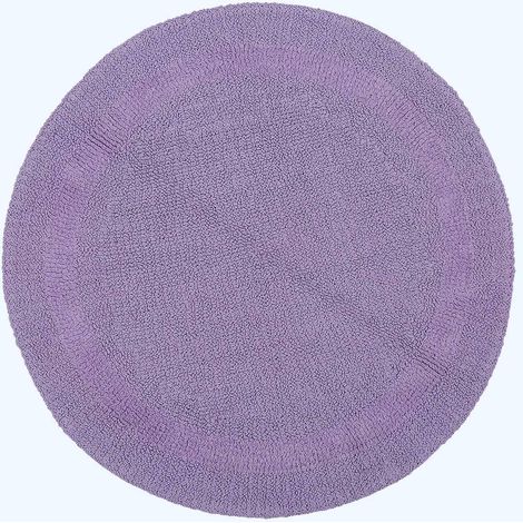 HOMESCAPES Luxury Reversible Round Bath Mat - Lilac