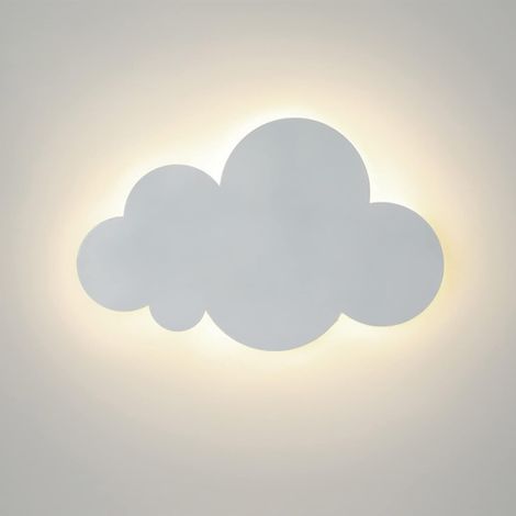 Luminaire Mural Interieur Forme de Nuage, Applique Murale Acrylique Nuage Blanc, Lampe Murale LED 18W, Applique Murale Enfant, Applique Art Deco pour Salon Chambre Chevet (Lumière Tricolore) (1/5)