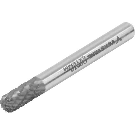 Fresa de carburo de alta velocidad YG8, cilíndrica, redondeada, 6x16 mm, FI 6 mm, Vorstahl (1/5)